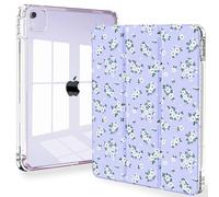 Feams for iPad Air 13 Inch Case M3 2025/M2 2024, Slim iPad Pro 12.9 Inch 6th/5th/4th Generation 2022/2021/2020 Case Clear Back Cover with Auto Sleep & Pencil Holder, Purple Blossom