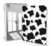 Feams for iPad Air 13 Inch Case M3 2025/M2 2024, Slim iPad Pro 12.9 Inch 6th/5th/4th Generation 2022/2021/2020 Case Clear Back Cover with Auto Sleep & Pencil Holder, Cow Print