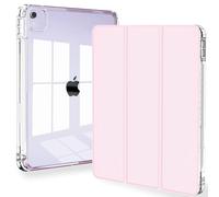 Feams for iPad Air 13 Inch Case M3 2025/M2 2024, Slim iPad Pro 12.9 Inch 6th/5th/4th Generation 2022/2021/2020 Case Clear Back Cover with Auto Sleep & Pencil Holder, Pink