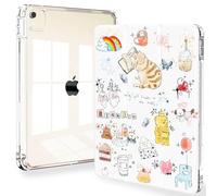 Feams for iPad Air 13 Inch Case M3 2025/M2 2024, Slim iPad Pro 12.9 Inch 6th/5th/4th Generation 2022/2021/2020 Case Clear Back Cover with Auto Sleep & Pencil Holder, Party Cat