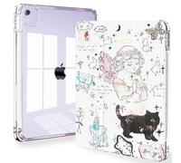 Feams for iPad Air 13 Inch Case M3 2025/M2 2024, Slim iPad Pro 12.9 Inch 6th/5th/4th Generation 2022/2021/2020 Case Clear Back Cover with Auto Sleep & Pencil Holder, Angel