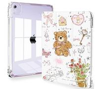 Feams for iPad Air 13 Inch Case M3 2025/M2 2024, Slim iPad Pro 12.9 Inch 6th/5th/4th Generation 2022/2021/2020 Case Clear Back Cover with Auto Sleep & Pencil Holder, Cute Girls' Daily