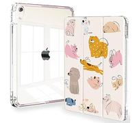 Feams iPad Air 11-inch M2 Case - Clear Back with Auto Sleep & Pencil Holder - Cute Dogs