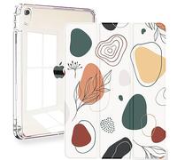 Feams iPad Air 5th Generation case, Slim Trifold iPad Air 5th/4th Generation 10.9 Inch 2022/2020 Case Clear Back Cover with Auto Sleep/Wake & Pencil Holder for iPad Air 5/4, Abstract Art