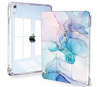 Feams iPad Air 5th Generation case, Slim Trifold iPad Air 5th/4th Generation 10.9 Inch 2022/2020 Case Clear Back Cover with Auto Sleep/Wake & Pencil Holder for iPad Air 5/4, Watercolor Marble