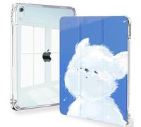 Feams Slim Case for iPad Air 11-inch M3 2025 / M2 2024, iPad Air 5th Generation 2022 / iPad Air 4th Generation 2020 10.9 Inch Case Clear Back with Pencil Holder & Auto Sleep, Leisurely Puppy