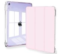Feams Slim Case for iPad Air 11-inch M3 2025 / M2 2024, iPad Air 5th Generation 2022 / iPad Air 4th Generation 2020 10.9 Inch Case Clear Back with Pencil Holder & Auto Sleep, Light Pink
