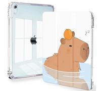 Feams Slim Case for iPad Air 11-inch M3 2025 / M2 2024, iPad Air 5th Generation 2022 / iPad Air 4th Generation 2020 10.9 Inch Case Clear Back with Pencil Holder & Auto Sleep, Capybara