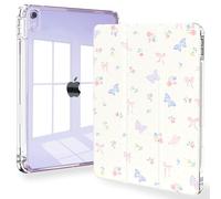 Feams Slim Case for iPad Air 11-inch M3 2025 / M2 2024, iPad Air 5th Generation 2022 / iPad Air 4th Generation 2020 10.9 Inch Case Clear Back with Pencil Holder & Auto Sleep, Butterfly Knot