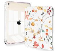 Feams Slim Case for iPad Air 11-inch M3 2025 / M2 2024, iPad Air 5th Generation 2022 / iPad Air 4th Generation 2020 10.9 Inch Case Clear Back with Pencil Holder & Auto Sleep, Yellow Floral