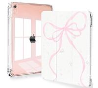 Feams Slim Case for iPad Air 11-inch M3 2025 / M2 2024, iPad Air 5th Generation 2022 / iPad Air 4th Generation 2020 10.9 Inch Case Clear Back with Pencil Holder & Auto Sleep, Bow
