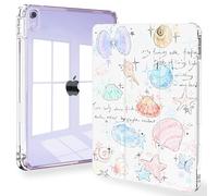 Feams Slim Case for iPad Air 11-inch M3 2025 / M2 2024, iPad Air 5th Generation 2022 / iPad Air 4th Generation 2020 10.9 Inch Case Clear Back with Pencil Holder & Auto Sleep, Seashell