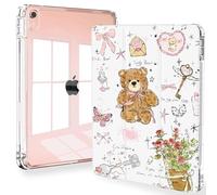 Feams Slim Case for iPad Air 11-inch M3 2025 / M2 2024, iPad Air 5th Generation 2022 / iPad Air 4th Generation 2020 10.9 Inch Case Clear Back with Pencil Holder & Auto Sleep, Cute Girls' Daily