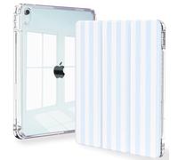 Feams Slim Case for iPad Air 11-inch M4/M3/M2 (2026/2025/2024), iPad Air 5th/4th Generation (2022/2020) 10.9 Inch Case Clear Back with Pencil Holder & Auto Sleep, Blue Stripes