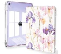 Feams Slim Case for iPad Air 11-inch M4/M3/M2 (2026/2025/2024), iPad Air 5th/4th Generation (2022/2020) 10.9 Inch Case Clear Back with Pencil Holder & Auto Sleep, Purple Iris