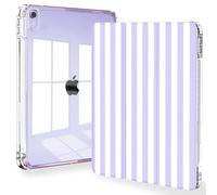 Feams Slim Case for iPad Air 11-inch M4/M3/M2 (2026/2025/2024), iPad Air 5th/4th Generation (2022/2020) 10.9 Inch Case Clear Back with Pencil Holder & Auto Sleep, Purple Stripes