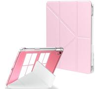 Feams Y-Fold Case for iPad (A16) 11th Generation Case 11 Inch 2025, iPad 10th Generation 10.9 Inch 2022, Y-Fold Standing Cover Clear Back with Portrait Landscape Mode & Pencil Holder, Pink
