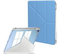 Feams Y-Fold Case for iPad (A16) 11th Generation Case 11 Inch 2025, iPad 10th Generation 10.9 Inch 2022, Y-Fold Standing Cover Clear Back with Portrait Landscape Mode & Pencil Holder, Blue