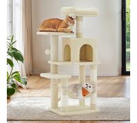 Feandrea 112 Cm Cat Tree, Multi-Level Soft Plush Cat Tree, Cat Tower Condo With 4 Cat Scratching Posts, Hammock