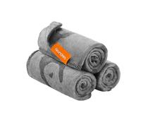 FEANDREA 3-Pack Pet Blankets, Washable, 73 x 63 cm | Dog Blankets, Couch Cover Protector, Flannelette Fabric, for Small and Medium Dogs, Dove Grey, BASCO Collection PPB012G01