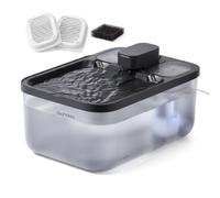 Feandrea 4.5L Cat Water Fountain, Ultra Quiet Anti-Dry Burn Pump, 4-Layer Filtration, Black, 1fountain+2 filters+1sponge，for Multi-Pet Households, Boxal Collection PWF001B101