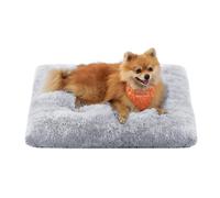 Feandrea Calming Dog Bed, Anti-Anxiety Crate Mattress, Washable Pillow Cushion, Plush Dog Mat with Anti-Slip Bottom, 65 x 45 cm, Grey Ombre PGW200G01