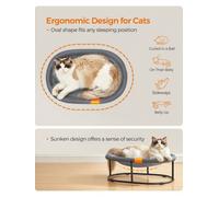Feandrea Cat Hammock, Raised Cat Bed, Small Dog Bed, For Pets Up To 12 Kg, Free-Standing Pet Bed For Summer