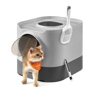 Feandrea Cat Litter Box with Lid, XL Enclosed, Top Entry, Slide-Out Tray
