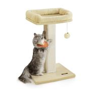 Feandrea Cat Scratching Post, 71 cm Tall, Woven Sisal | Cat Scratching Post,Cat Tree, 45 x 40x 71 cm , Pompom, Beige,CLAWFY Collection PCA022M01