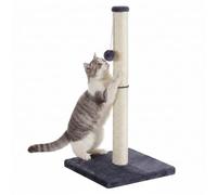 Feandrea Cat Scratching Post, 84 cm Tall Natural Sisal Scratcher with Heavy Base and Dangling Toy, Furniture Protection, 42 x 22 x 15 cm, Dark Grey, for Adult Cats, Clawfy Collection PCA043G201