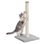 Feandrea Cat Scratching Post, 84 cm Tall Natural Sisal Scratcher with Heavy Base and Dangling Toy, Furniture Protection, 42 x 22 x 15 cm, Light Grey, for Adult Cats, Clawfy Collection PCA043G101