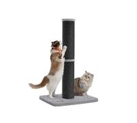 Feandrea Cat Scratching Post, 85 cm Tall Cat Scratcher for Medium and Large Cats, Furniture Scratching Deterrent Sisal Scratch Pole, Spring Pompom with Built-in Bell, Ink Black PCA041B01