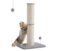 Feandrea Cat Scratching Post, 85 cm Tall, Sisal Scratch Pole | Cat Scratching Post,50 x 40 x 85 cm, Spring Pompom with Built-in Bell, Dove Grey, CLAWFY Collection PCA041G01