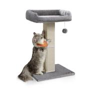 Feandrea Cat Scratching Post, Cat Scratcher with 40 x 30 cm Plush Perch, Cat Tree, 71 cm Tall Scratch Post with Woven Sisal, 45 x 40 cm Base