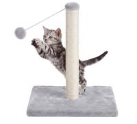 Feandrea Cat Scratching Post, Natural Sisal, 44 cm Tall, Heavy Base | Cat Scratching Post, 40 x 40 x 44 cm, Dangling Toy, Furniture Protection, for Kittens, Grey, CLAWFY Collection PCA044G101