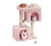 Feandrea Cat Tree, 101 cm Cat Tower, XL, Cat Condo for Extra Large Cats up to 20 kg, Large Cat Perch, 2 Cat Caves, Scratching Post, Jelly Pink PCT614P01