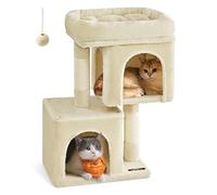 Feandrea Cat Tree, 67 cm Tower, S, Condo for Kittens up to 3 kg, Perch, 2 Caves, Scratching Post, Beige PCT611M01