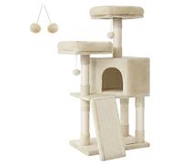 Feandrea Cat Tree, Cat Condo 115 cm, Scratching Ramp, Beige PCT141M01V1