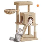 Feandrea Cat Tree, Cat Tower, Widened Perch for Large Cats, Camel Brown PCT051K03