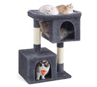 Feandrea Cat Tree Tower, 101 cm, 2 Caves, Large Perch, Scratching Post | For Large Cats up to 20 kg, M, Grey, CLAWFY Collection PCT614G01