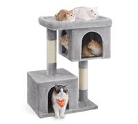 Feandrea Cat Tree Tower, 101 cm, XL, for Extra Large Cats up to 20 kg, Large Perch, 2 Caves, Scratching Post, Light Grey PCT614W01