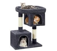 Feandrea Cat Tree Tower, 84 cm, L, for Large Cats up to 7 kg, Large Perch, 2 Caves, Scratching Post, Smoky Grey PCT61GV2