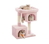 Feandrea Cat Tree Tower, 84 cm, L, for Large Cats up to 7 kg, Large Perch, 2 Caves, Scratching Post, Jelly Pink PCT061P01V1