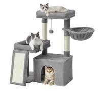 Feandrea Cat Tree Tower Condo with 2 Beds, Scratching Posts and Ramp, for Small and Medium Cats, Dove Grey PCT013GD01