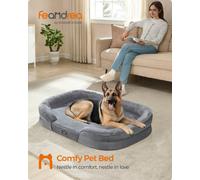 Feandrea Dog Bed, Dog Cushion, For Extra Large Dogs, 122 X 85 X 20 Cm, Orthopedic, Waterproof Inner Layer, Raised Edges