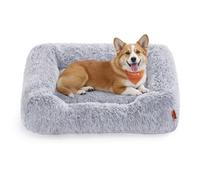 Feandrea Dog Bed, Dog Sofa Bed, 91 x 68 x 18 cm, with Soft Padding, Raised Edges, Removable and Machine Washable Cover, Non-Slip, Grey Ombré PGW272G01