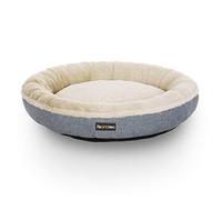 FEANDREA Dog Bed, Dog Sofa, Cat Bed, Donut Shape, Round, 65 cm Dia, Grey