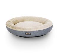 FEANDREA Dog Bed, Dog Sofa, Cat Bed, Donut Shape, Round, 65 cm Dia, Grey