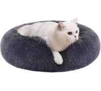 Feandrea Dog Bed, Donut Cat Bed, Fluffy Calming Pet Bed with Removable, Washabl