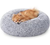 Feandrea Dog Bed, Donut Cat Bed, Fluffy Calming Pet Bed with Removable, Washabl